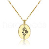 Brass Birth Month Flower Pendant Necklace HUDU-PW0001-034I-1-1