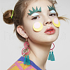 FIBLOOM 4 Pairs 4 Colors Alloy Flamingo Dangle Earrings EJEW-FI0003-20-7