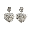 Heart Brass Pave Clear Cubic Zirconia Stud Earrings EJEW-N054-41P-1