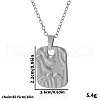 Stainless Steel Textured Rectangle with Star Pendant Necklaces for Women YD7144-1-1