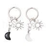 Synthetic Opalite & Natural Obsidian Pendant Keychains KEYC-JKC01212-2