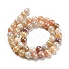 Electroplated Natural Golden Silk Jade Round Beads Strands G-L598-A07-02-3