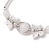 Natural White Jade Beaded Braceleys BJEW-JB11665-01-3