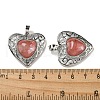Cherry Quartz Glass Peach Love Heart Pendants G-G158-01W-3