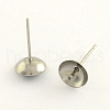 304 Stainless Steel Post Stud Earring Findings STAS-R063-45-1