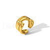 Irregular Hammered Stainless Steel Open Cuff Rings JY9046-4-2