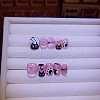 Cat Pattern Plastic False Nail Tips PW-WG506BC-02-2