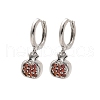 Brass Cubic Zirconia Hoop Earrings EJEW-Q015-02P-C-2
