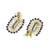 Oval 304 Stainless Steel Stud Earrings EJEW-MZ00379-4