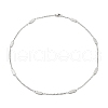 304 Stainless Steel Rectangle Link Chain Necklace NJEW-K249-05P-1