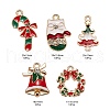 50Pcs 5 Style Christmas Theme Alloy Enamel Pendants ENAM-LS0001-49-RS-3