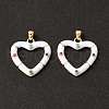 Rack Plating Brass Micro Pave Colorful Cubic Zirconia Pendants KK-D073-07G-02-2