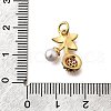 Brass Micro Pave Cubic Zirconia Pedants KK-B136-25G-3