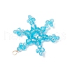 6Pcs 3 Styles Glass Snowflake Pendants PALLOY-JF03950-02-5