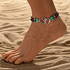 Double Heart Alloy Link Stretch Anklets WGB60B8-02-1