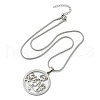 304 Stainless Steel Crystal Rhinestone Ring with Family Pendant Necklaces for Mother's Day Gift NJEW-P327-04P-A-5