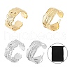 Unicraftale 4Pcs 4 Style Ion Plating(IP) 304 Stainless Steel Cuff Rings STAS-UN0032-84-1