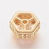 Brass Micro Pave Cubic Zirconia Beads ZIRC-K063-32-2