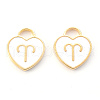 Light Gold Plated Alloy Enamel Pendants ENAM-R136-30-08-2