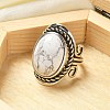 Natural & Synthetic Gemstone Adjustable Rings RJEW-I108-01AS-3