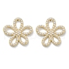 Flower Brass ABS Imitation Pearl Stud Earrings EJEW-M082-07G-2