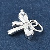 925 Sterling Silver Pave Clear Cubic Zirconia Bowknot Charms STER-S011-04S-2