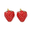 Brass Enamel Stud Earrings EJEW-F895-24B-G-4