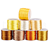  8 rolls 8 colors Nylon Rattail Satin Cord NWIR-PH0002-08B-1