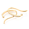 Brass Micro Pave Clear Cubic Zirconia Earring Hooks ZIRC-H116-01G-1
