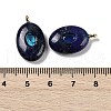 Dyed Natural Lapis Lazuli & Cubic Zirconia Pendants G-Z076-01G-08-3