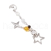 Natural Quartz Crystal Beads with Natural Grade AB Tiger Eye Beads and Glass Beads and Alloy Charms Decorations HJEW-JM03031-02-4