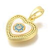 Brass Micro Pave Cubic Zirconia and Shell Pendants KK-K388-77G-02-2