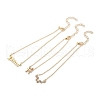 3Pcs Alloy Rhinestones Anklets AJEW-S083-01G-04-2
