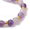 Natural Lepidolite Beaded Stretch Rings RJEW-JR00867-04-4