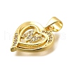 Rack Plating Brass Micro Pave Cubic Zirconia Pendants KK-L226-101G-M-2