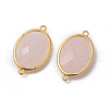 Golden Tone Brass Rose Quartz Links X-G-F339-A08-2