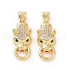 Brass Micro Pave Cubic Zirconia Pendants ZIRC-P106-32G-2