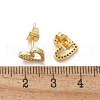 Brass Micro Pave Clear Cubic Zirconia Stud Earrings EJEW-C139-02G-5