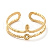 304 Stainless Steel Hollow Knot Open Cuff Rings for Women STAS-D085-02G-2