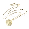 Brass Micro Pave Clear Cubic Zirconia Tree of Life Pendants NJEW-H066-01A-G-2