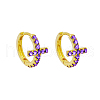 S925 Sterling Silver Cross Hoop Earrings MW6762-3-1