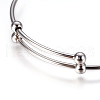 Non-Tarnish Adjustable 304 Stainless Steel Bangles Making MAK-F227-34-P-2