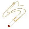 Ion Plating(IP) Golden Tone 304 Stainless Steel Pave Cubic Zirconia Rectangle Pendant Necklaces for Women NJEW-K276-09G-01-3