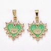 Brass Clear Cubic Zirconia Pendants ZIRC-J025-67G-05-1