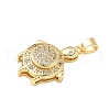 Brass Micro Pave Cubic Zirconia Pendants KK-C105-04G-2