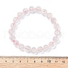 Natural Rose Quarts Round Beads Stretch Bracelets for Women BJEW-Q056-01A-5
