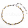 Non-Tarnish Simple Fashion Round Stainless Steel Beaded Bracelets for Women UG2742-17-1