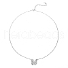 Elegant Delicate Sparkling Butterfly 925 Sterling Silver Cubic Zirconia Pendant Necklaces HO2662-2-1