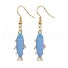 Light Gold Alloy Enamel Dangle Earrings EJEW-JE05607-03-1