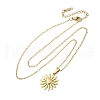 Heart Flower 304 Stainless Steel Pendant Necklaces NJEW-M096-11G-2